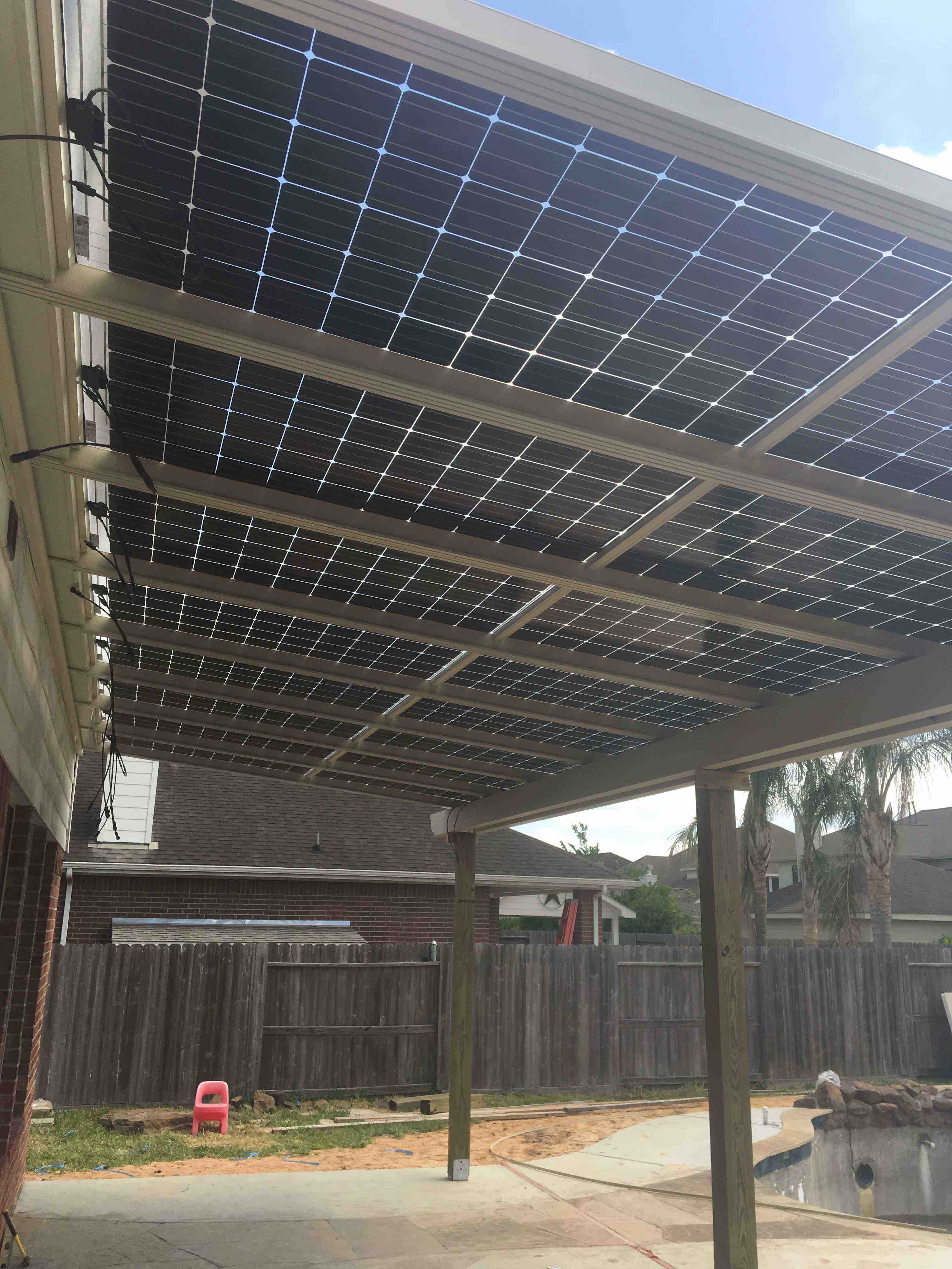 Solar Panel Pergola professionally installed by California Doors and Windows